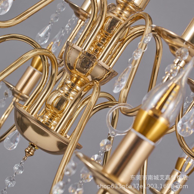 新款婚庆道具双层欧式铁艺12头吊灯空中吊顶装饰婚礼婚庆布置道具