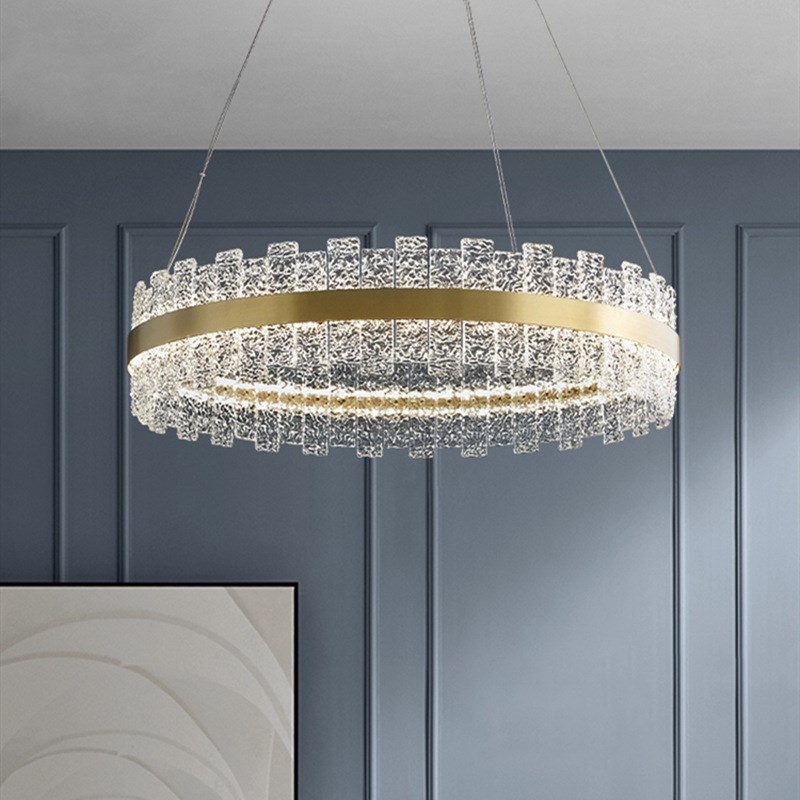 轻奢吊灯客厅后现代创意个性简约圆环形水波纹水晶卧室餐厅灯