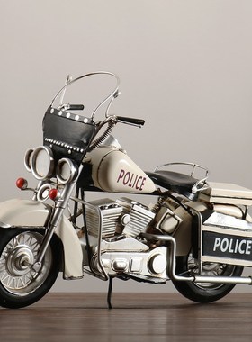 哈雷轻奢工业风模型男生办公室展示柜机械机车复古酒柜摆件