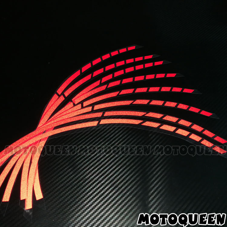 适用本田铃木轮毂贴花钢圈轮胎反光贴纸17/18寸