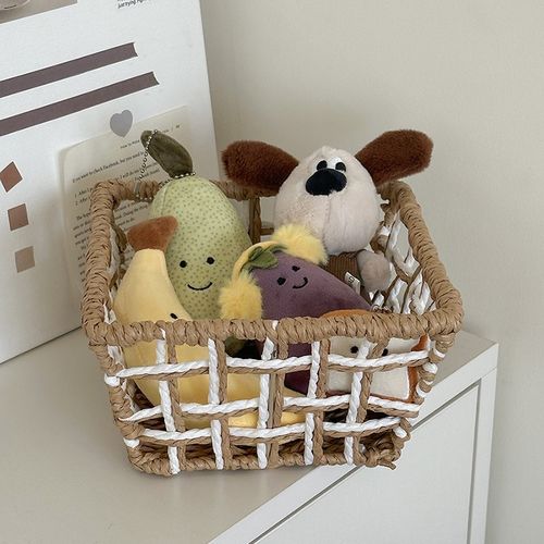 桌面收纳盒玄关钥匙遥控器杂物筐抽屉零食篮口红化妆品储物盒摆件