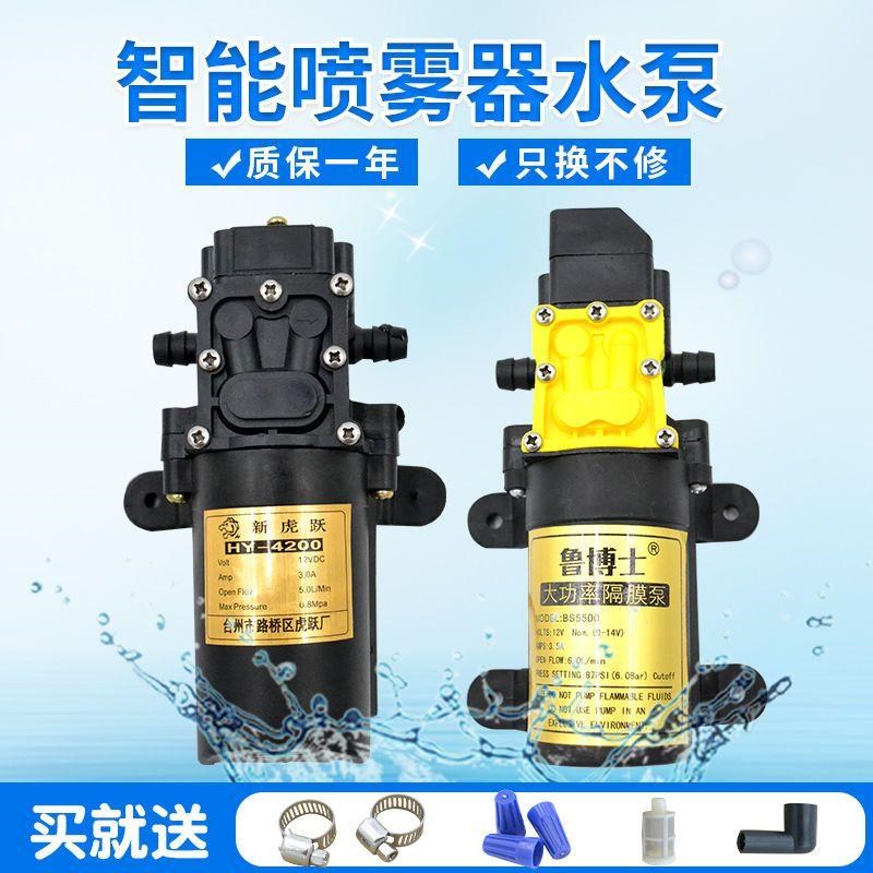 德国进口12V农用电动喷雾器水泵隔膜泵智能高压自吸泵大功率打药