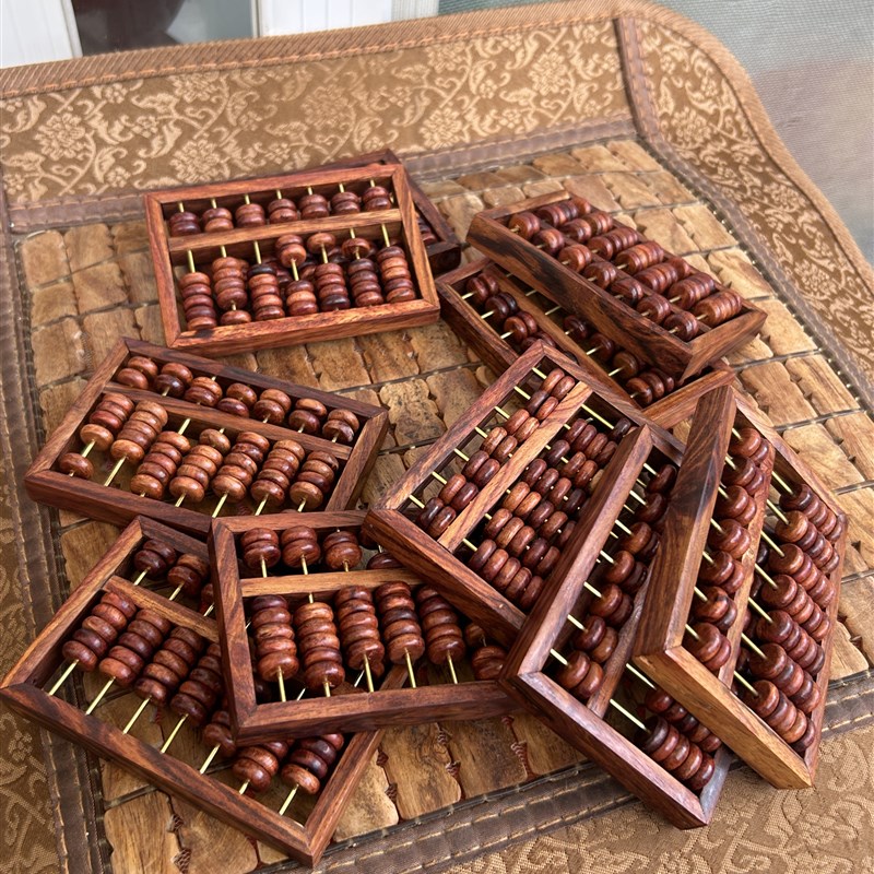 海南黄花梨木七档小算盘9*6*1公分,大健康