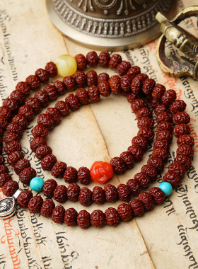 金刚菩提子手串男女配饰原创佛珠108颗手链机刷包浆成品精品文玩