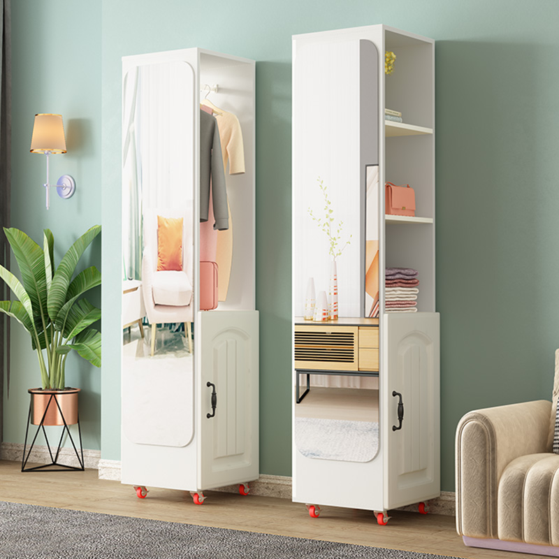 全身穿衣镜落地镜卧室客厅家用多功能立体旋转收纳柜衣架试衣镜子