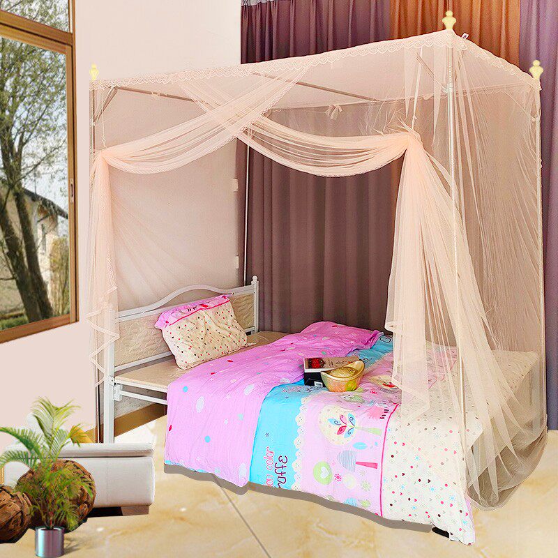 蚊帐单门家用2021新款不锈钢加粗加厚防尘绑带四脚落地开一边侧门,床上用品,蚊帐,淘宝优惠券,粉丝福利购,淘宝优惠卷