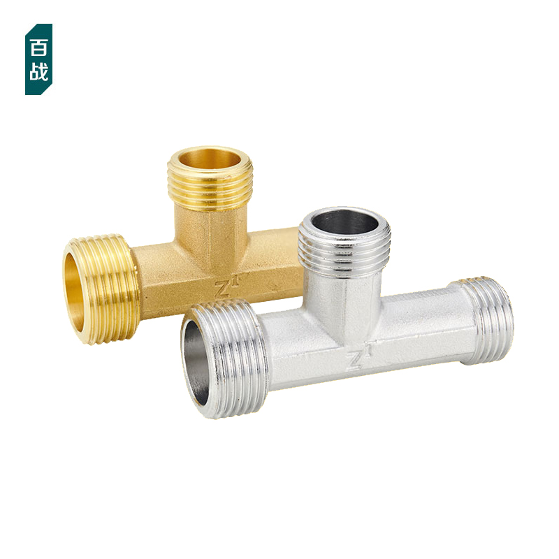 黄铜4分转6分三外丝活接卡套三通燃气管热水器自来水管接头铜配件