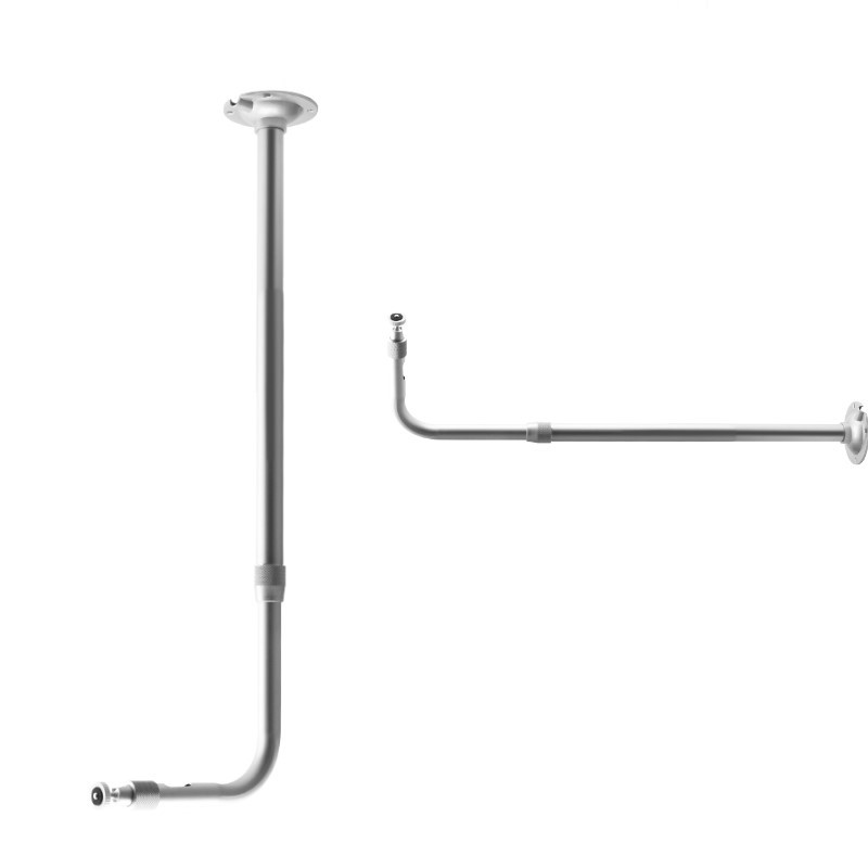 监控伸缩支架 加长杆室内外60-120cmL型铝合金摄像头万向壁装吊装