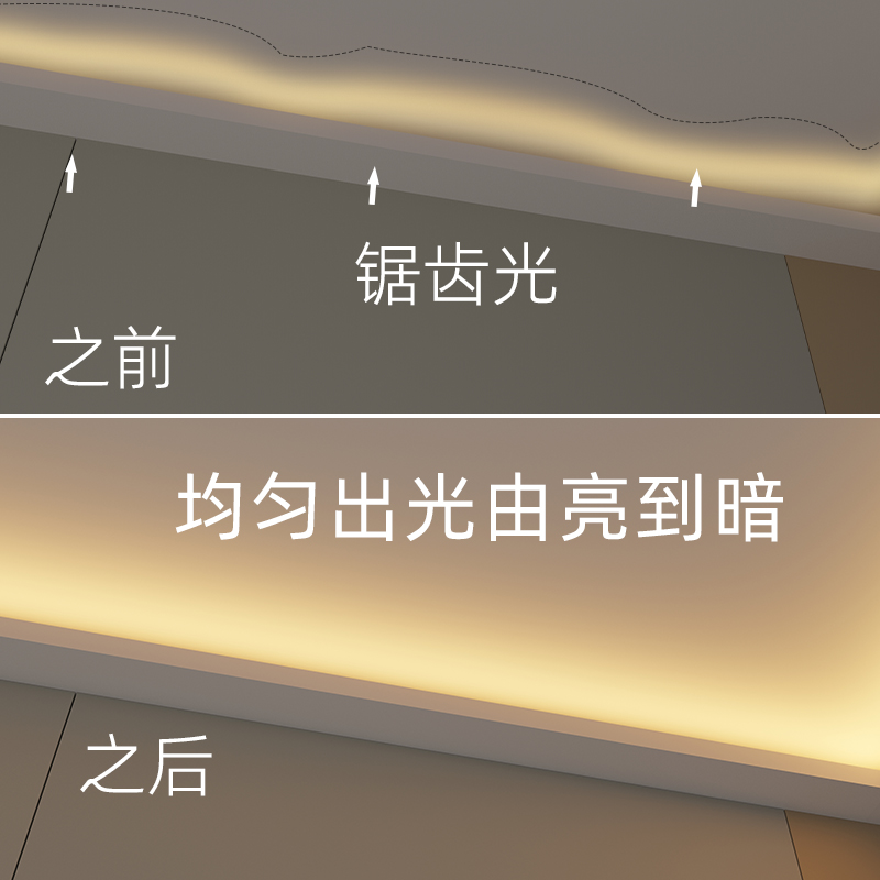 窗帘盒气氛灯带线性灯90直角型材灯槽铝合金45度斜发光扇形线形灯