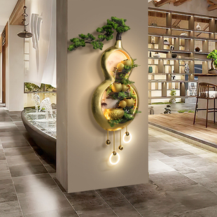 高端循环水挂画 饰画3D立体浮雕壁画2024年新款 流水生财酒店工装 装