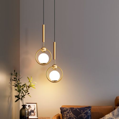 床头柜吊灯卧室化妆台客厅背景墙吊线灯圆球鱼线灯垂线灯洗手台灯