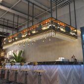 酒吧吧台柜酒架铁艺倒挂吊架悬挂式 高脚杯架餐厅展示葡萄酒收纳架