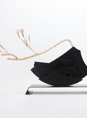 新中式装饰摆件金属雕塑松树工艺品客厅家居饰品隔断玄关禅意摆设