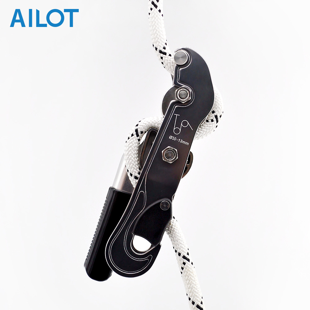 源头工厂户外高空攀岩缓降器stop自锁手控下降器止坠器7075航空铝
