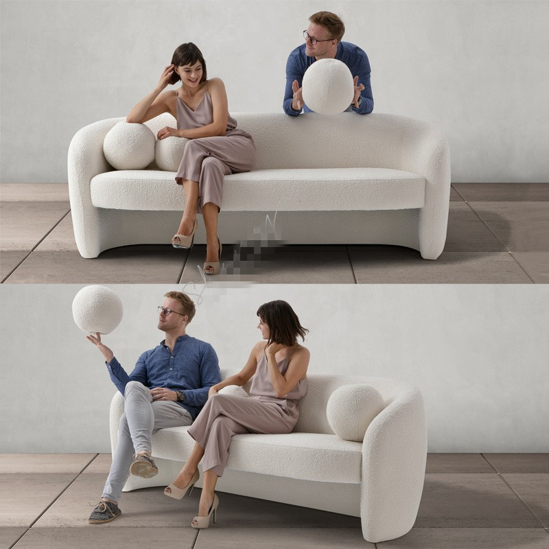 布艺沙发服装店休闲区扶手椅北欧软装设计师创意服装店沙发