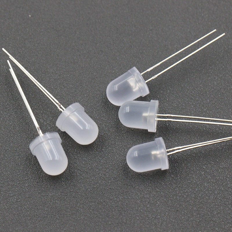 LED发光二极管 F8/8mm圆头雾状长脚有边 白红蓝绿黄 直插LED灯珠