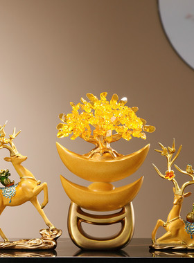 现代招财进宝福鹿桌面摆件现代家居饰品客厅装饰玄关乔迁新居礼品