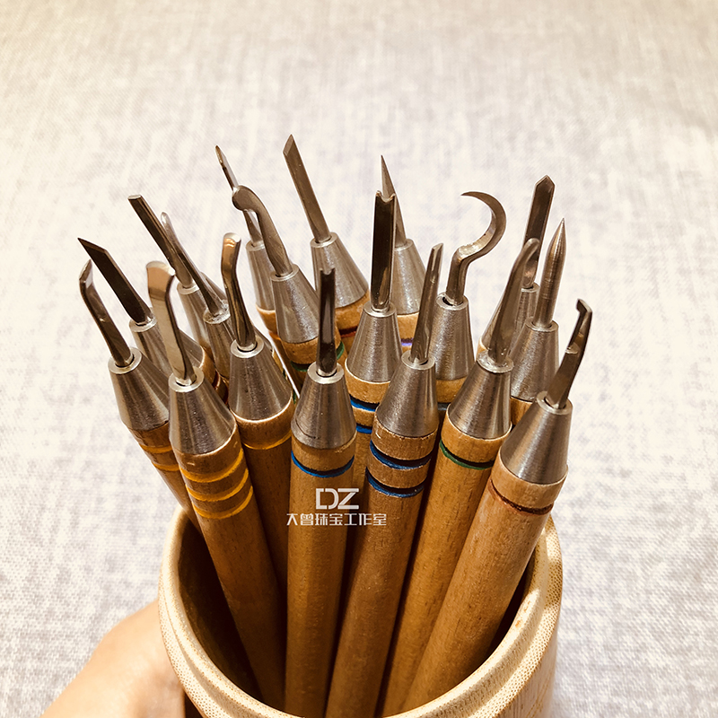 雕蜡刀 首饰蜡模雕刻专用刀 雕刻工具 掏底刀 首饰器材18把完整版