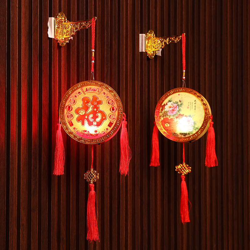 2025新年春节装饰品福字古风发光小灯笼挂饰儿童宫灯场景布置挂件