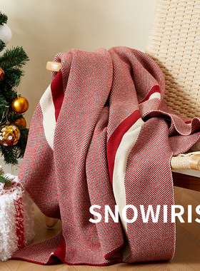 23年新款新年沙发毯节日红色装饰毯F子双面针织盖毯办公室午休毯