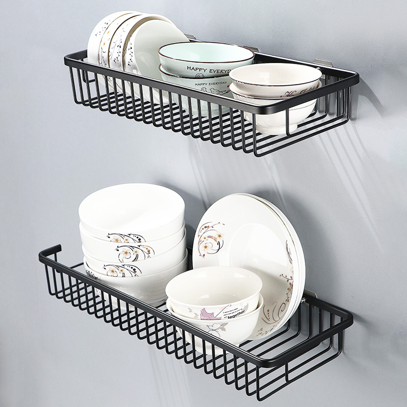 厨房碗碟收纳架太空铝置物架挂墙壁挂F式小型迷你沥水架放碗架挂