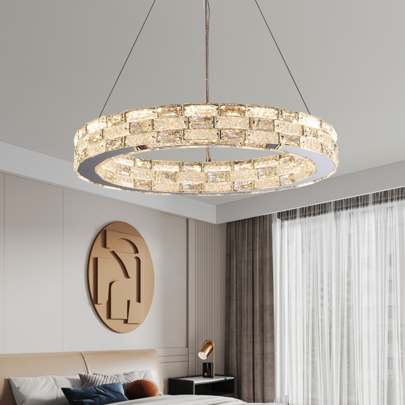 意式吊灯客厅新款轻奢水晶吊灯餐厅E灯楼梯灯复式楼大吊灯中山灯