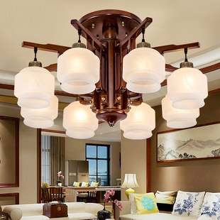 灯 风格 新中式 客厅灯实木餐厅吸顶吊灯仿云石卧I室书房门厅灯中式
