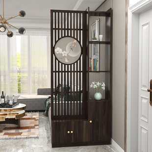 屏风隔断柜客厅现s代简约进门入户间厅装 新中式 饰实木轻奢玄关柜