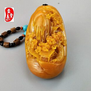 玉石原石黄龙玉仿寿山石雕田黄石手把件时来运转奇石观赏石