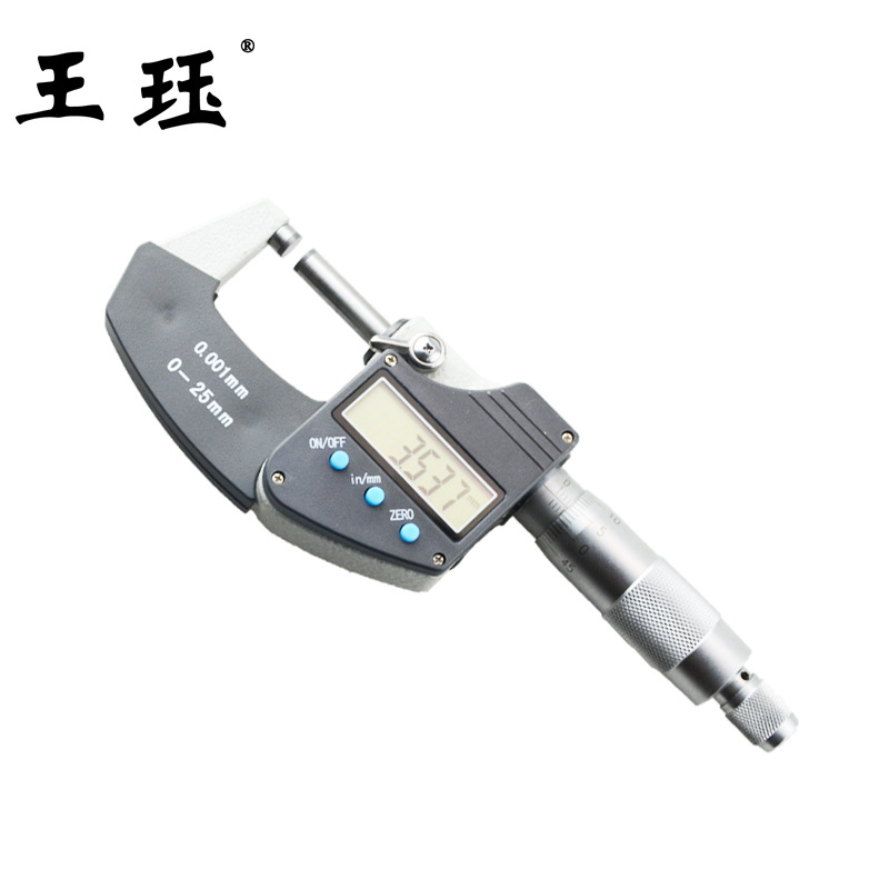 王珏 数显三键外径千分尺0-25-100 0.01螺旋测微仪器 工业千分尺