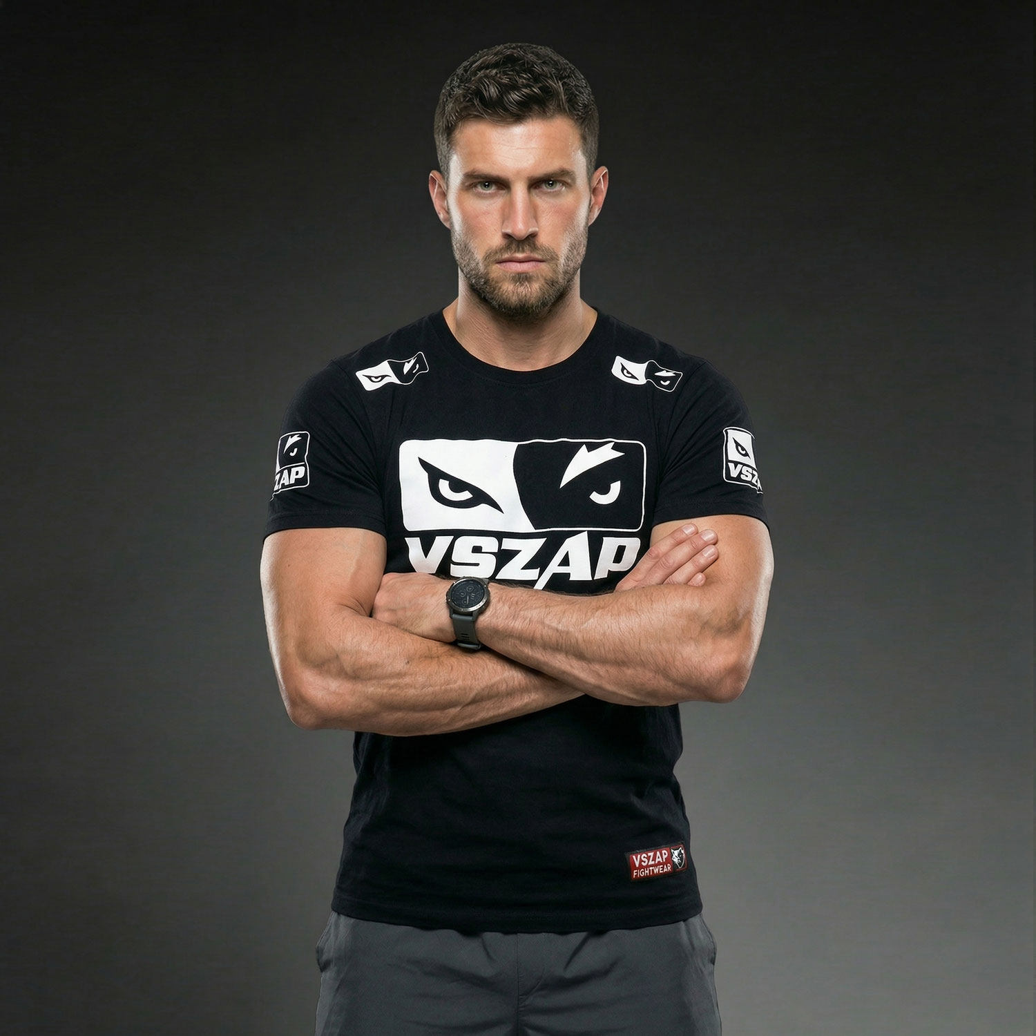 VSZAP美式大码运动潮牌休闲短袖纯棉T恤男士健身房训练服夏季上衣