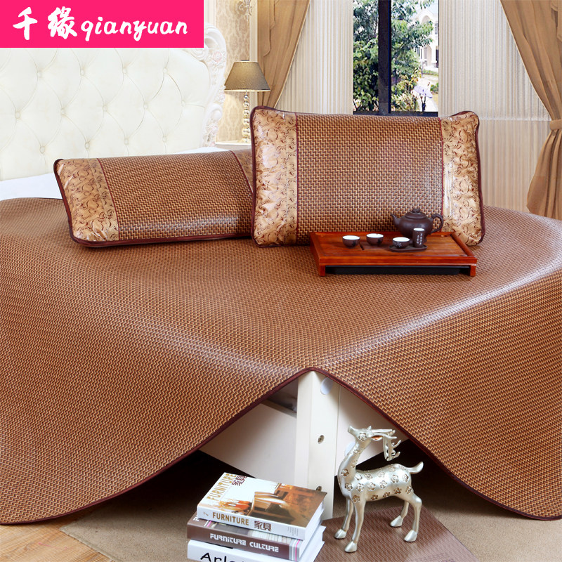 凉席1.8m床双人1.5米单t人学生宿舍草席子0.9可折叠夏季冰藤席1.2