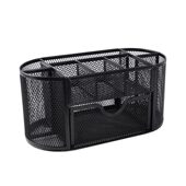 甄选金属网格笔筒组合公用品桌面收纳笔插文具整理盒多功能笔座大