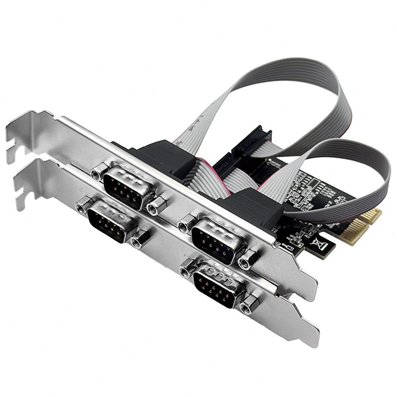 甄选PCI-E串口卡PCIE转四串9针RS232扩展卡4口COM口AX99100