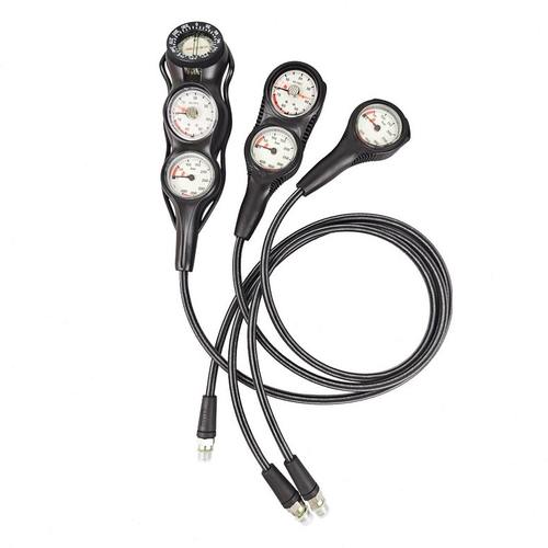 甄选意大利进口潜水三联表两联残压表仪器水肺装备气压深度表指北