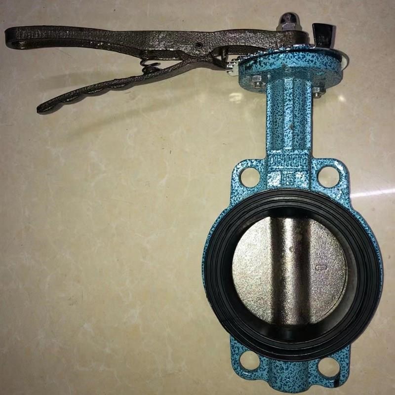 天津大站门D71X-16力字牌蝶手柄对夹式蝶力牌门DN506580