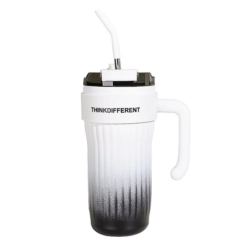 2024新款带吸管水杯316不锈钢保冷保温杯女办公室带把手学生杯子