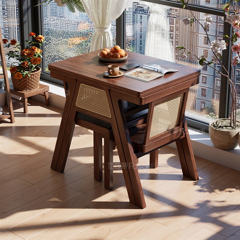 法莎蒂阳台小桌椅三件套实木一桌二椅创意休闲喝茶桌椅组合小户型