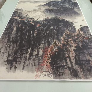 宋文治 新安江上图书画山水国画真迹高清微喷仿古画芯挂轴装饰画