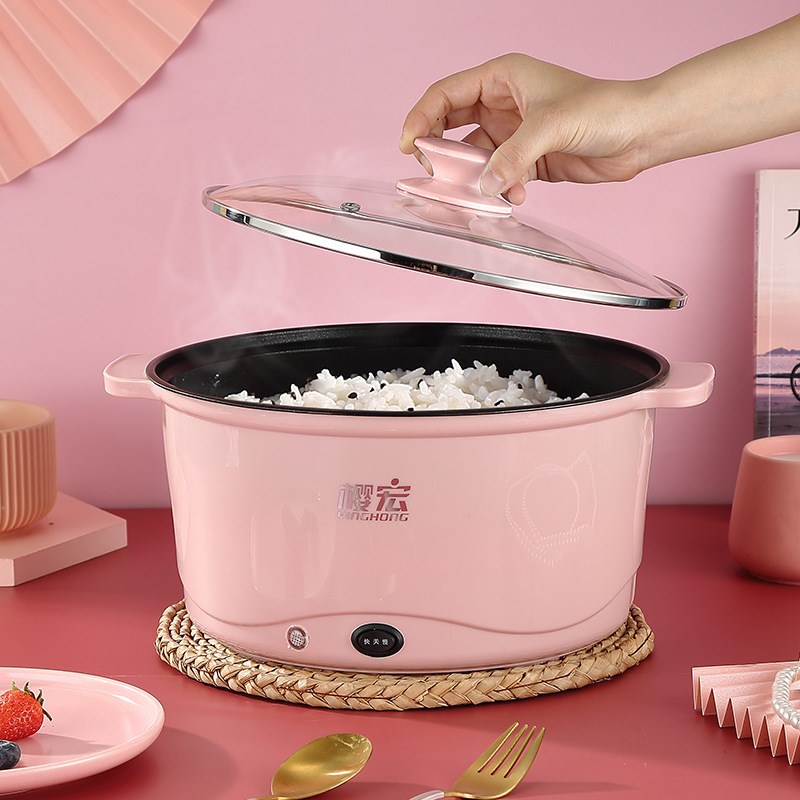 樱宏双柄多功能不粘智能学生宿舍家用电火锅迷你蒸锅多人电煮锅