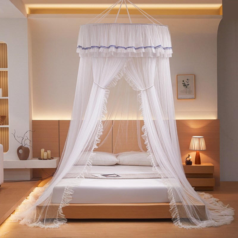 加柔吊顶蚊帐1.2米直径加高加密所有床通用圆顶蚊帐公主床幔床帘