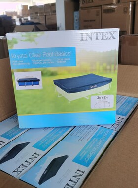 intex 28038 3米小管架水池盖防雨防尘布游泳池盖布现货PVC