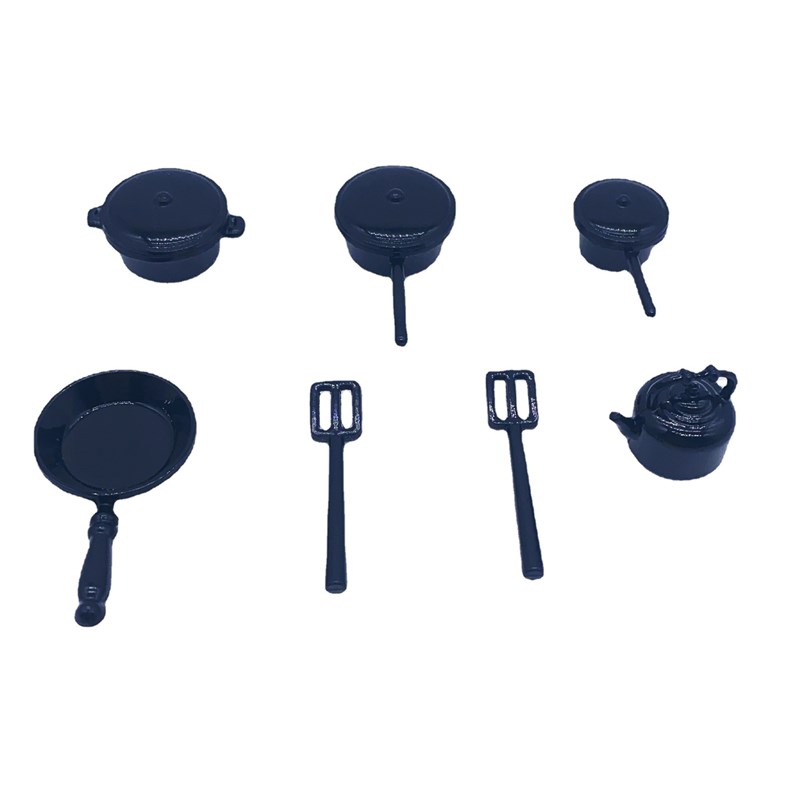 1:12dollhouse娃娃屋微缩食玩模型厨房用具餐盘厨具摆件十件套