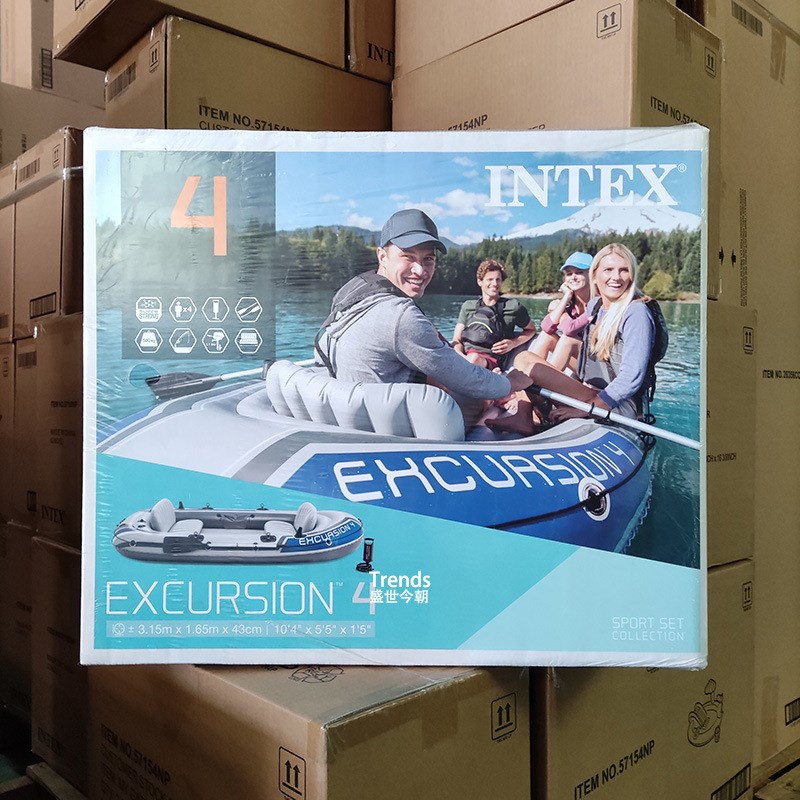 intex 68324 加厚四人漂流者系列船充气船皮划艇橡皮艇钓鱼船