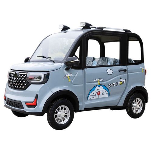 跨境出口四轮电动车新能源成人女士家用接送夏日空调油电两用四轮