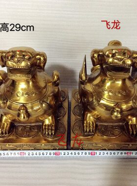 飞龙纯铜貔貅摆件大号纯铜皮丘一对工艺品铜像家居摆件