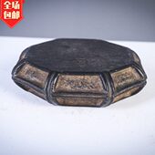 件收藏 包邮 山西青石新仿古雕刻八宝鼓壶称石鼓中式 复古承壶底浮雕