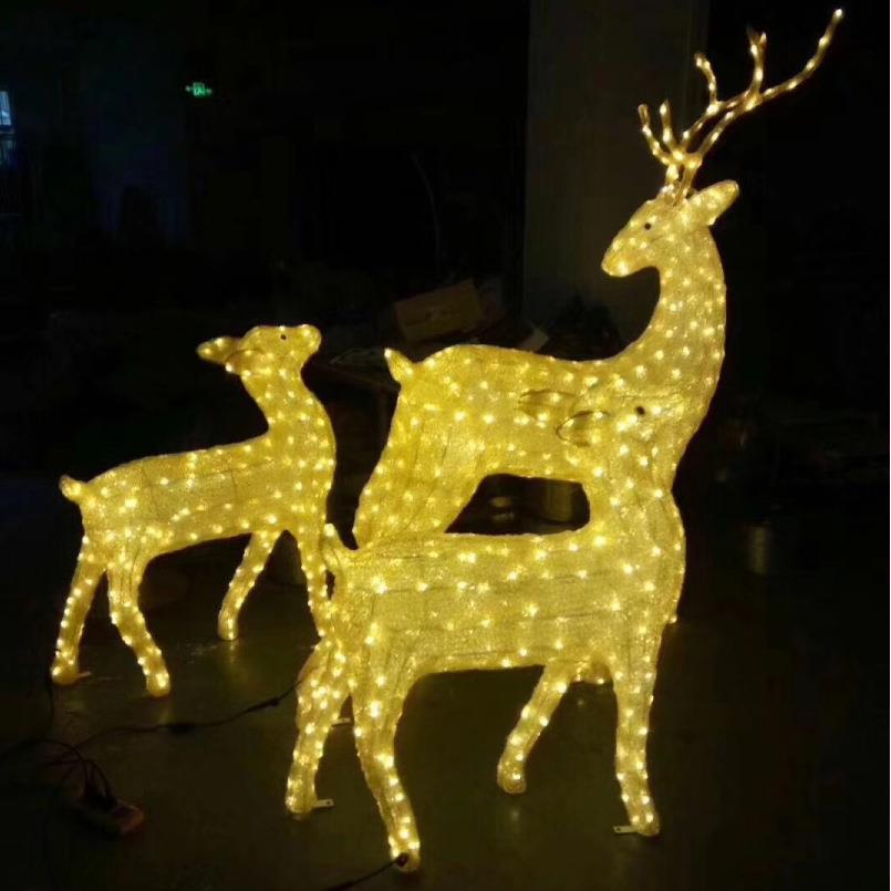 户外亮化led树装饰灯梅花鹿动物网红灯树灯圆环挂件仿真造型创意