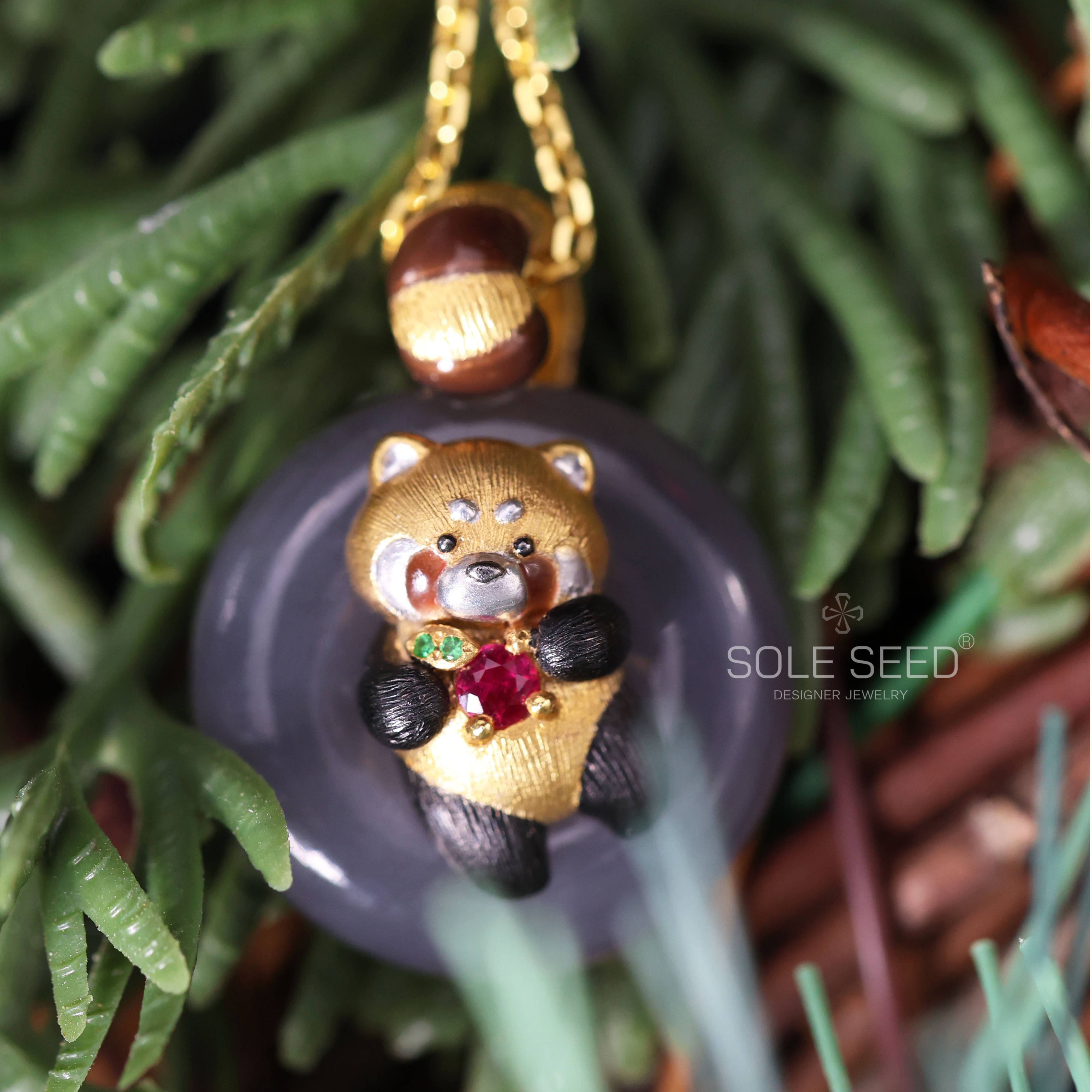 soleseed小熊猫漂流记项链吊坠