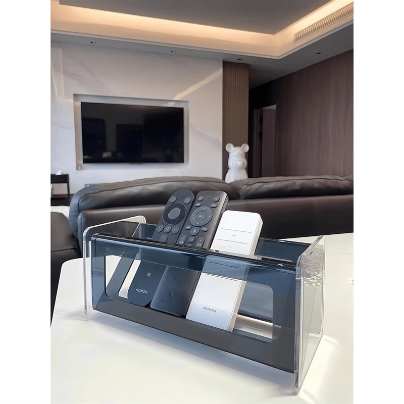 轻奢客厅遥控器收纳架亚克力茶几摆件创意多功能桌面置物架